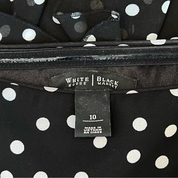 White House Black Market Polka Dot Ruffle Tiered Strapless Dress Size 10 - Picture 13 of 13